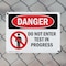 Signmission Do Not Enter Test In Progress Danger Sign, Plastic, 10in W x 7in L, 2PK OS-2PACK-DS-P-710-L-1149 - alternate 5